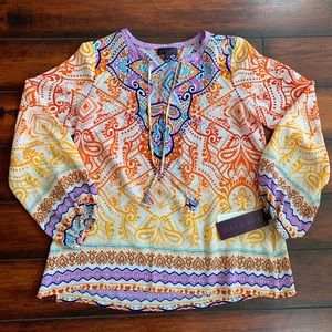 NWT Women’s colorful patterned blouse!